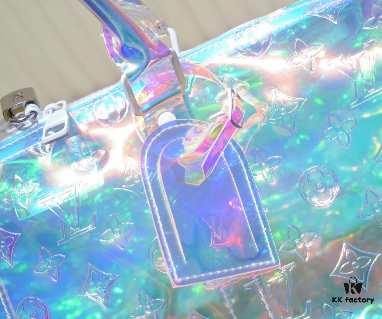 Exclusive Real-shot - Upgraded Version‼️ Premium Quality M53271 41416 KEEPALL 50 Prism Transparent Colorful Travel Bag (with Shoulder Strap)