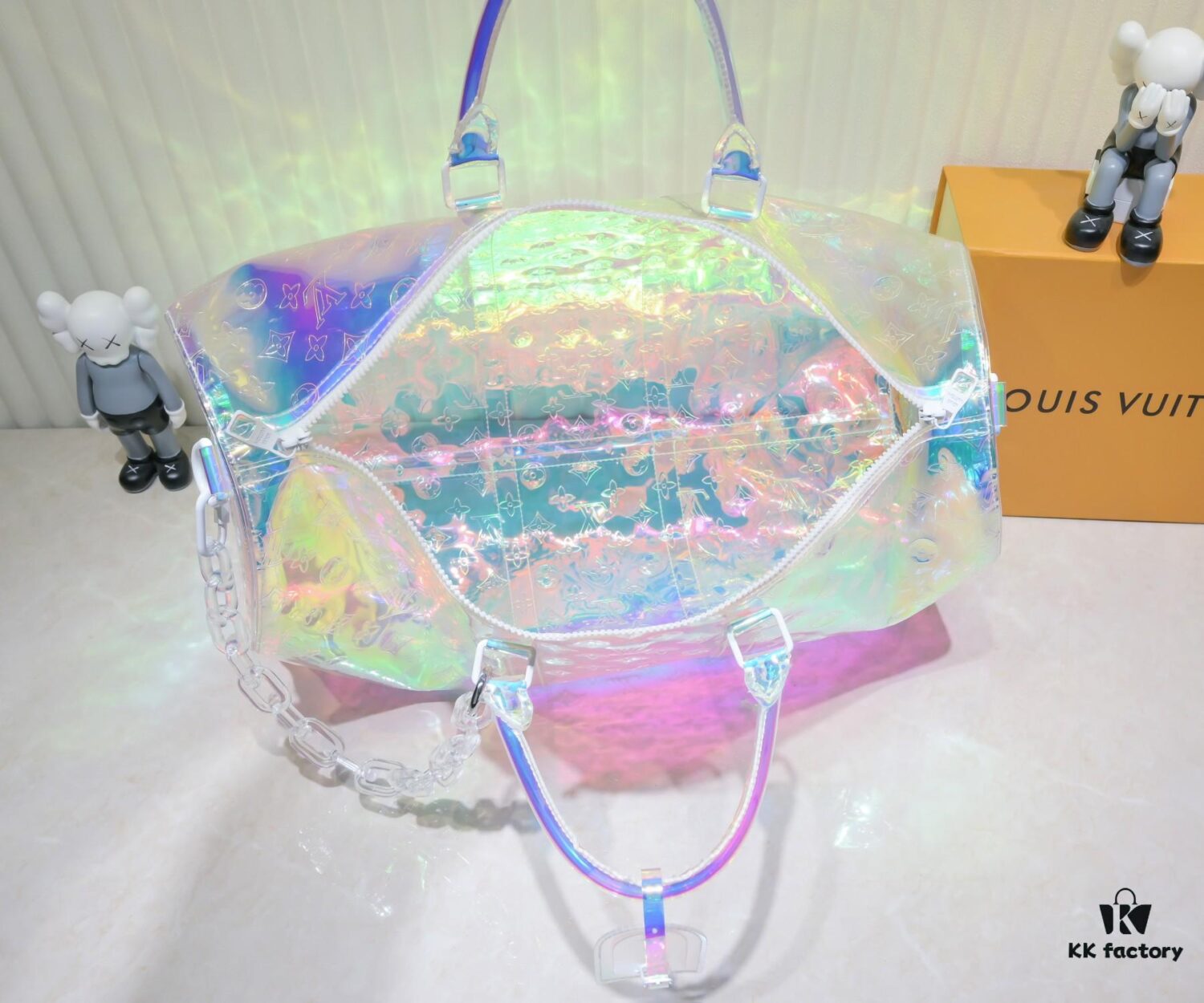 Exclusive Real-shot - Upgraded Version‼️ Premium Quality M53271 41416 KEEPALL 50 Prism Transparent Colorful Travel Bag (with Shoulder Strap)