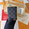 Top Quality Original 💎 [Real Photo, Personal Background] N63144 Black & Yellow, Louis Vuitton Epi Leather and Damier Graphite Coated Canvas Pocket Wallet