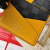 Top Quality Original 💎 [Real Photo, Personal Background] N63144 Black & Yellow, Louis Vuitton Epi Leather and Damier Graphite Coated Canvas Pocket Wallet
