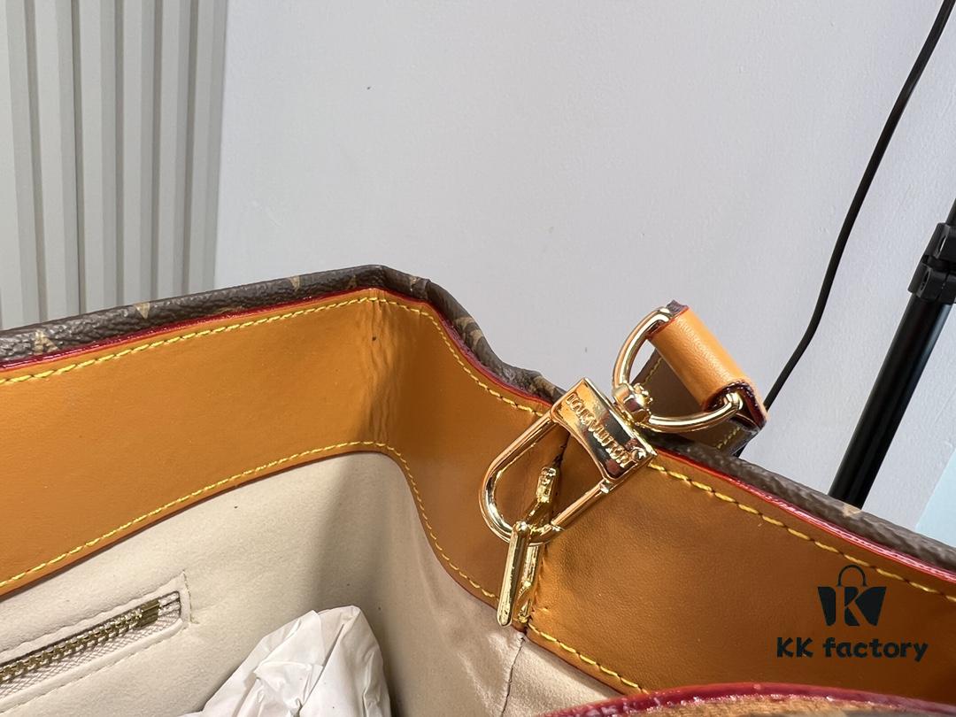 M24457 M24475 This Medium Shopper Handbag Draws Inspiration from Louis Vuitton's Shopping Bag, Featuring Soft Cowhide Leather Embossed with 'Louis Vuitton' and 'Maison Fondée En 1854', Top Handles, and Removable Shoulder Strap. Dimensions: 40x32x16cm