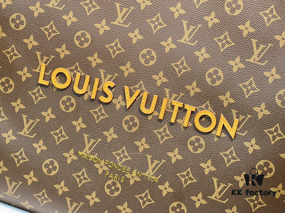 M24457 M24475 This Medium Shopper Handbag Draws Inspiration from Louis Vuitton's Shopping Bag, Featuring Soft Cowhide Leather Embossed with 'Louis Vuitton' and 'Maison Fondée En 1854', Top Handles, and Removable Shoulder Strap. Dimensions: 40x32x16cm