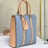 M46098 M59960 Light Blue Denim Sac Plat Cross Bag