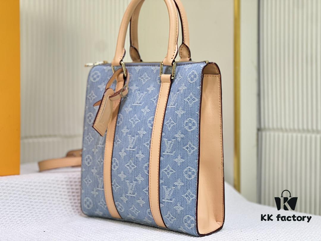 M46098 M59960 Light Blue Denim Sac Plat Cross Bag