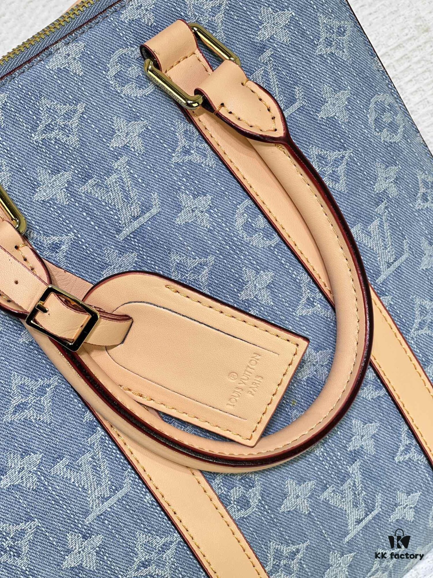 M46098 M59960 Light Blue Denim Sac Plat Cross Bag