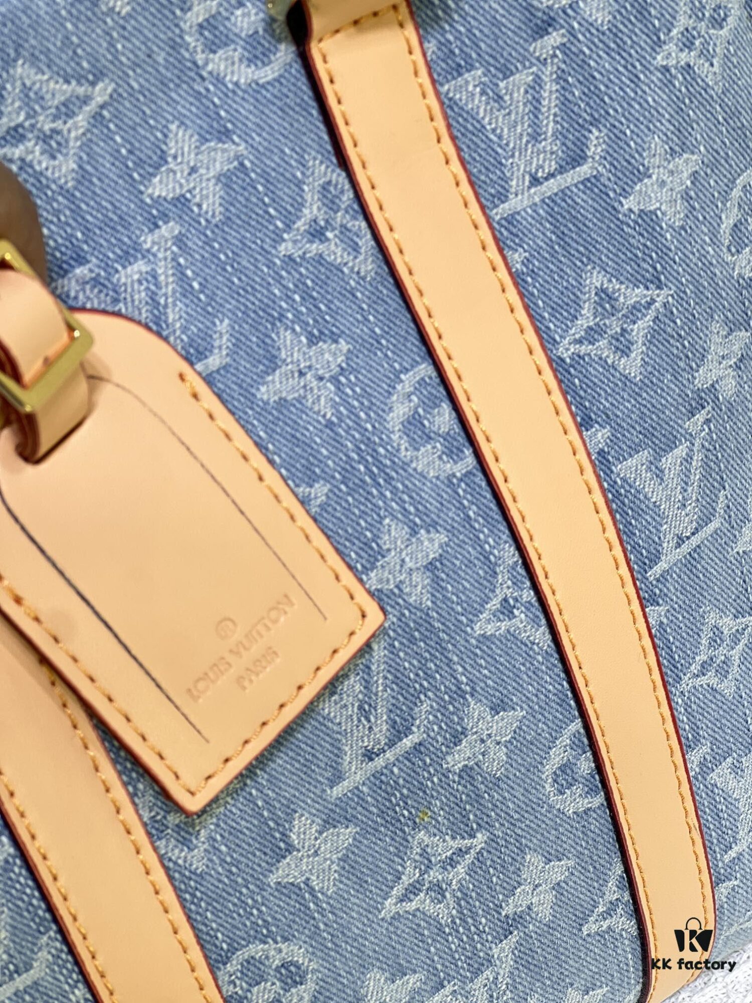 M46098 M59960 Light Blue Denim Sac Plat Cross Bag