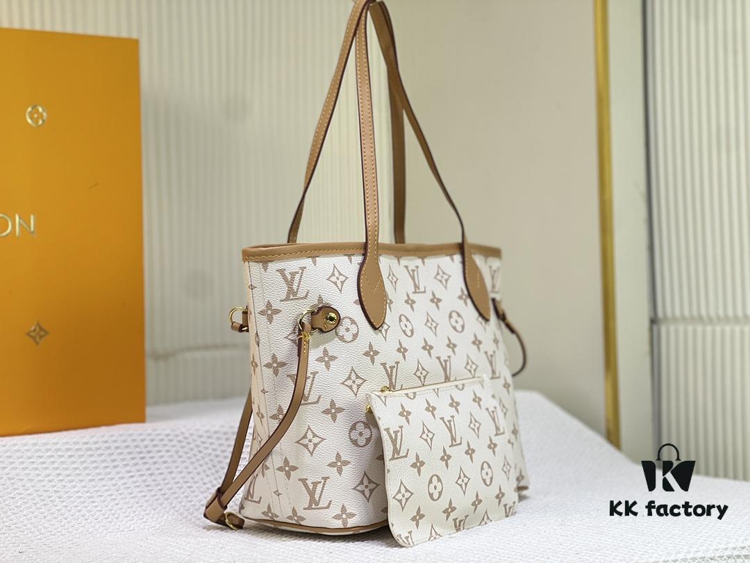 M40995 M40994 White Flower Parent-Child Bag Classic Shopping Bag Louis Vuitton New Neverfull