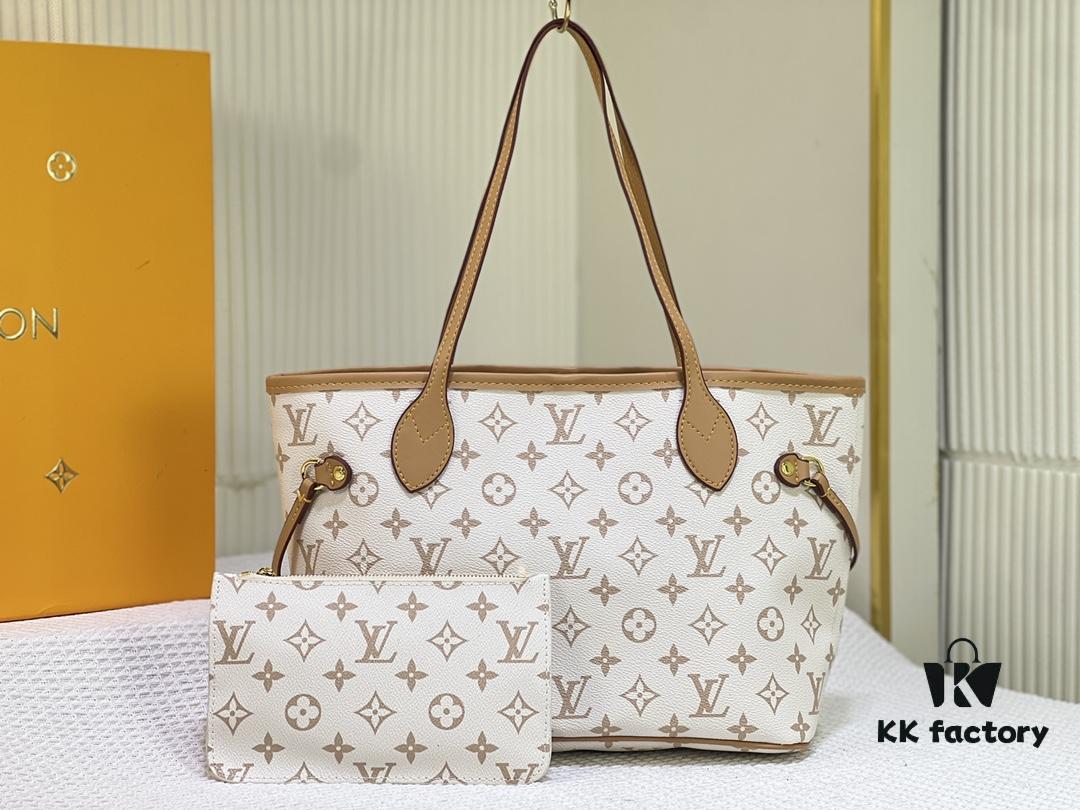 M40995 M40994 White Flower Parent-Child Bag Classic Shopping Bag Louis Vuitton New Neverfull