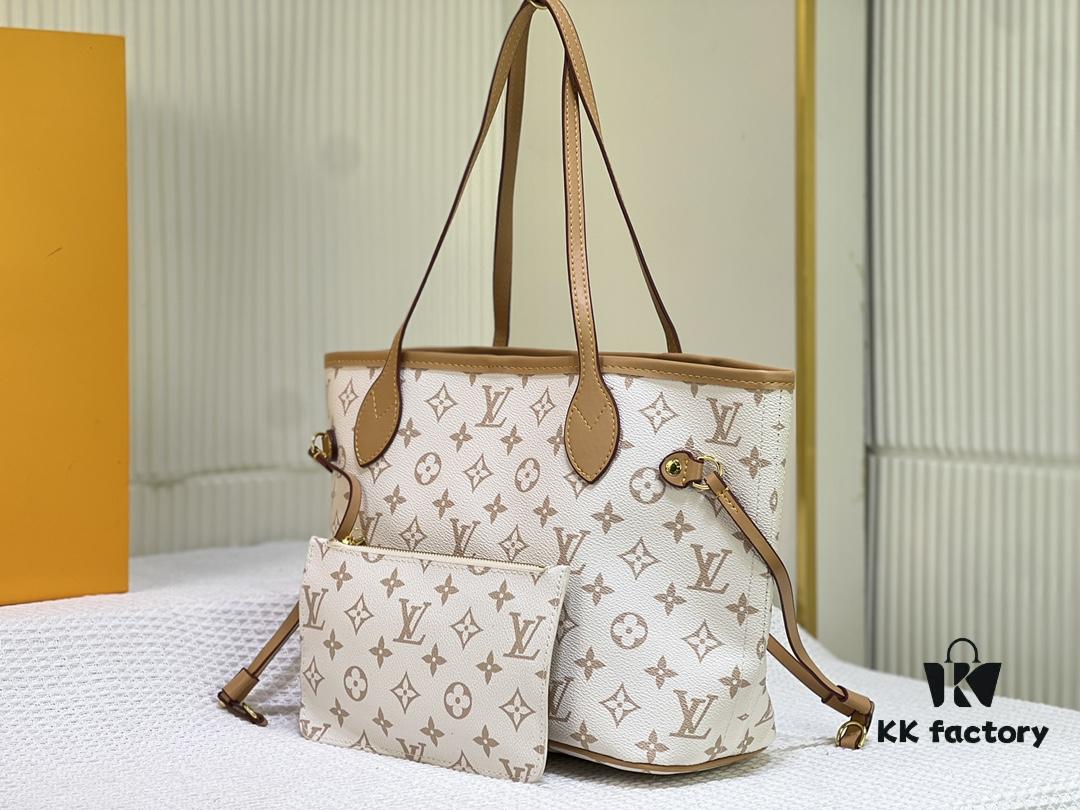 M40995 M40994 White Flower Parent-Child Bag Classic Shopping Bag Louis Vuitton New Neverfull