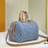 LV SPEEDY 25 Handbag in Light Blue Denim M11213 M40391 M40392