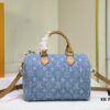 LV SPEEDY 25 Handbag in Light Blue Denim M11213 M40391 M40392