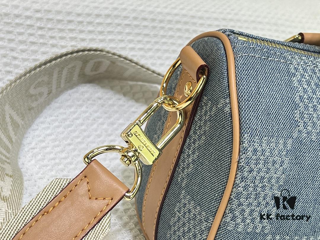 M46271 M22762 Checkered Denim Keepall 25 Bag