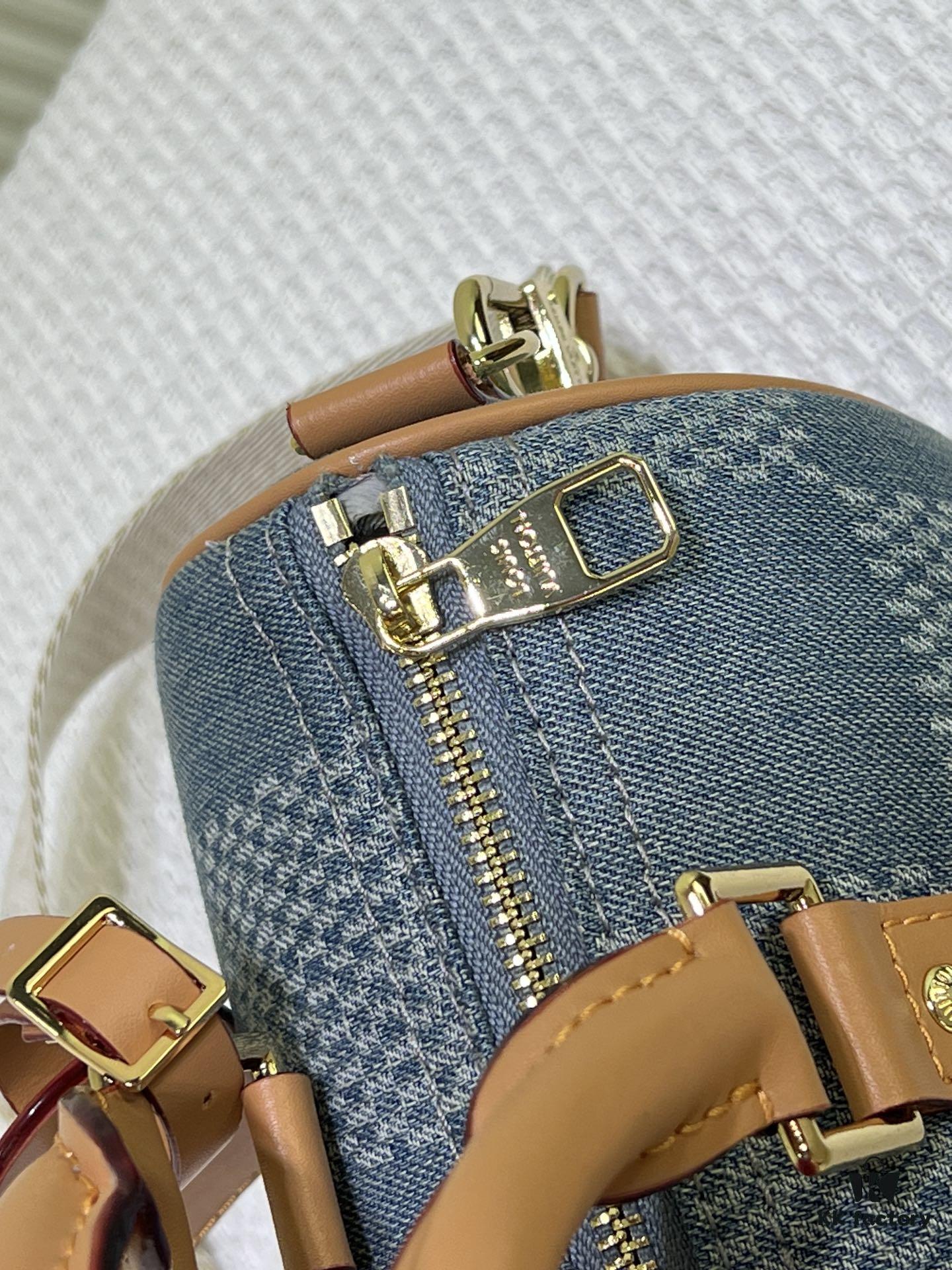 M46271 M22762 Checkered Denim Keepall 25 Bag