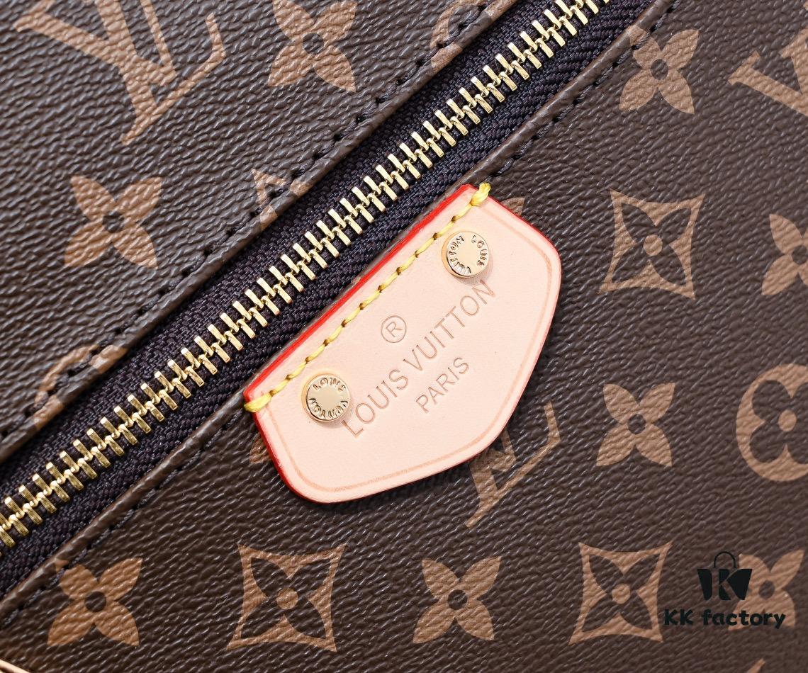 Authentic Louis Vuitton M42267 Multifunctional Shoulder Bag in Monogram Canvas, Dual-Sided Color-Changing Yellow Leather, Large and Small Sizes Available