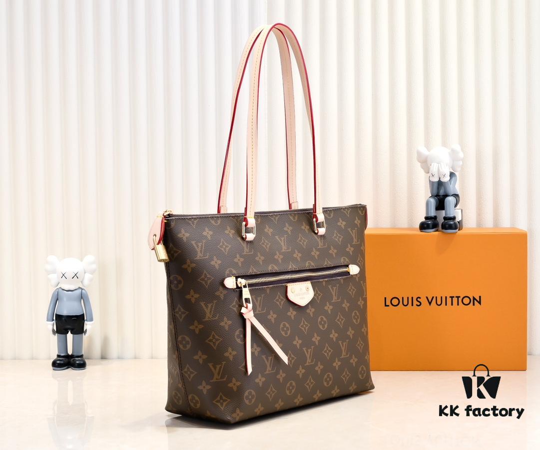 Authentic Louis Vuitton M42267 Multifunctional Shoulder Bag in Monogram Canvas, Dual-Sided Color-Changing Yellow Leather, Large and Small Sizes Available