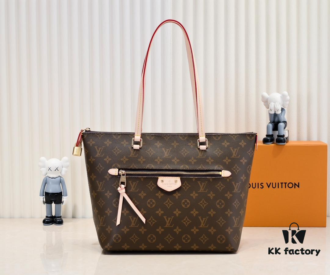 Authentic Louis Vuitton M42267 Multifunctional Shoulder Bag in Monogram Canvas, Dual-Sided Color-Changing Yellow Leather, Large and Small Sizes Available