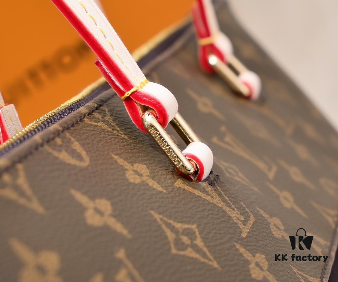 Authentic Louis Vuitton M42267 Multifunctional Shoulder Bag in Monogram Canvas, Dual-Sided Color-Changing Yellow Leather, Large and Small Sizes Available