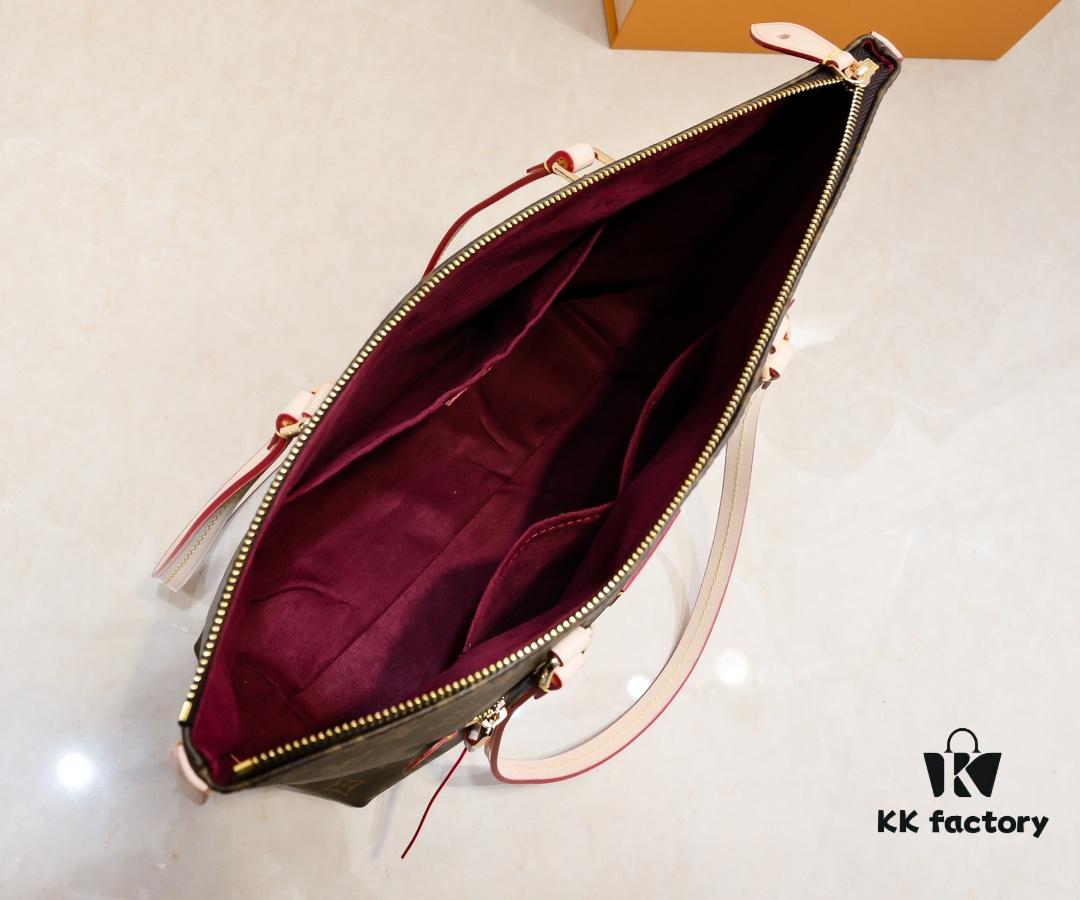 Authentic Louis Vuitton M42267 Multifunctional Shoulder Bag in Monogram Canvas, Dual-Sided Color-Changing Yellow Leather, Large and Small Sizes Available