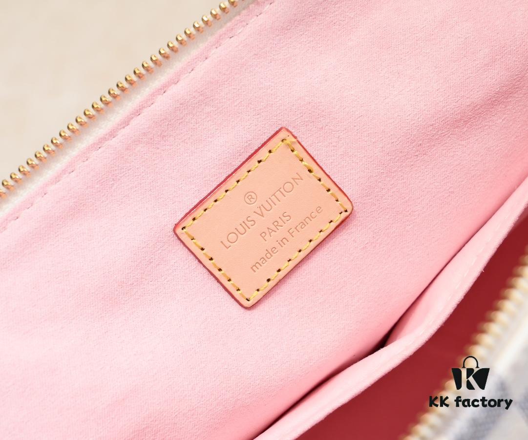 Authentic Louis Vuitton M42267 Multifunctional Shoulder Bag in Monogram Canvas, Dual-Tone Yellow Leather Trim, Available in Small and Large Sizes