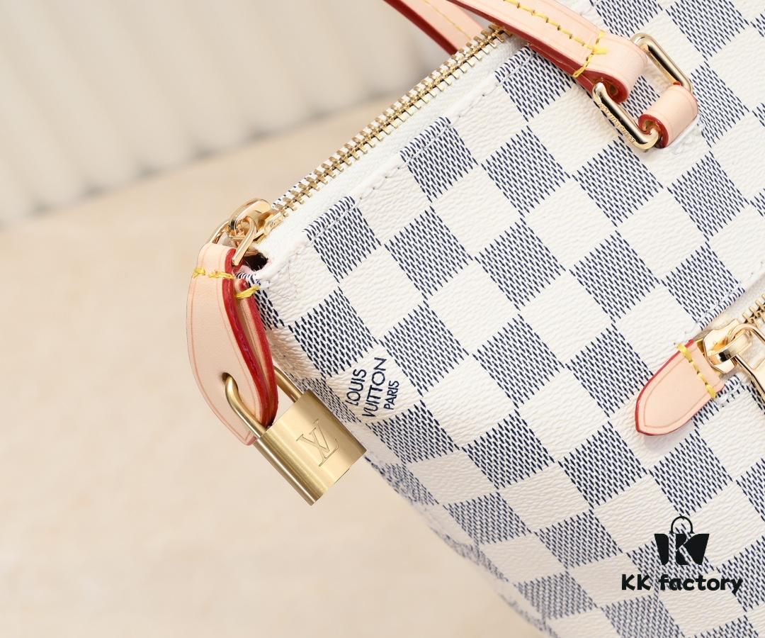 Authentic Louis Vuitton M42267 Multifunctional Shoulder Bag in Monogram Canvas, Dual-Tone Yellow Leather Trim, Available in Small and Large Sizes