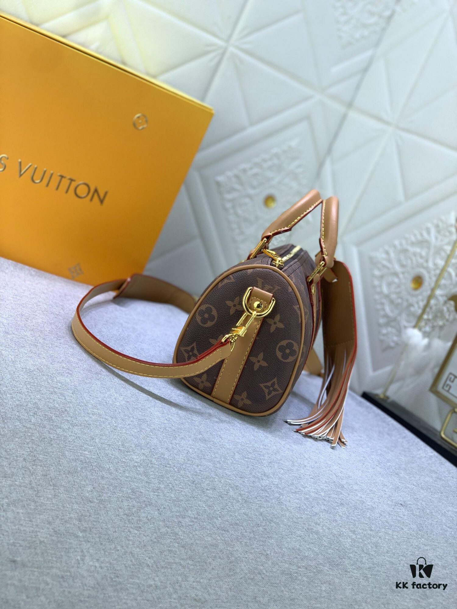 Upgraded Original M46271 Black Flower Orange Chain, Denim Blue, M31044 Orange, M11542 Monogram, M24849 Multicolored Daisy - Keepall 25 Bag in Reversed Monogram Eclipse Denim Canvas