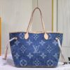 Upgraded Original M40995 Medium Denim Jacquard Shopping Tote Bag 💋💋 Louis Vuitton New Neverfull, A Fresh Interpretation of the Iconic Handbag Exploring Refined Interior Details