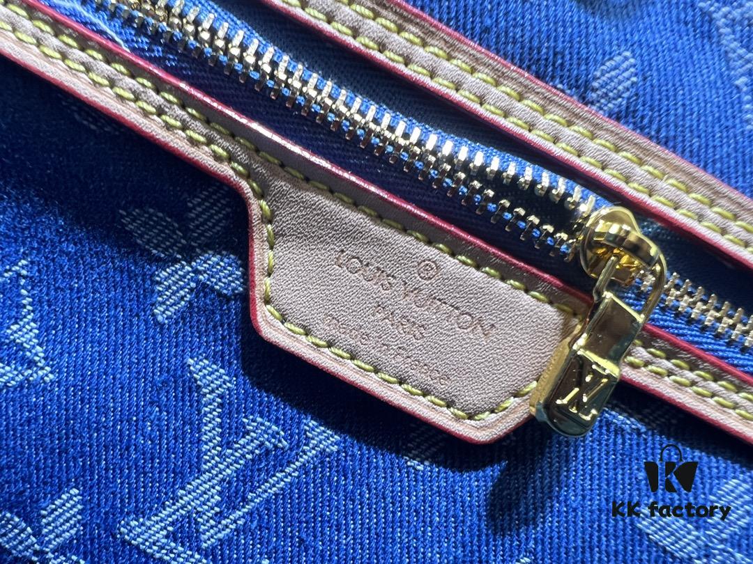 Upgraded Original M40995 Medium Denim Jacquard Shopping Tote Bag 💋💋 Louis Vuitton New Neverfull, A Fresh Interpretation of the Iconic Handbag Exploring Refined Interior Details