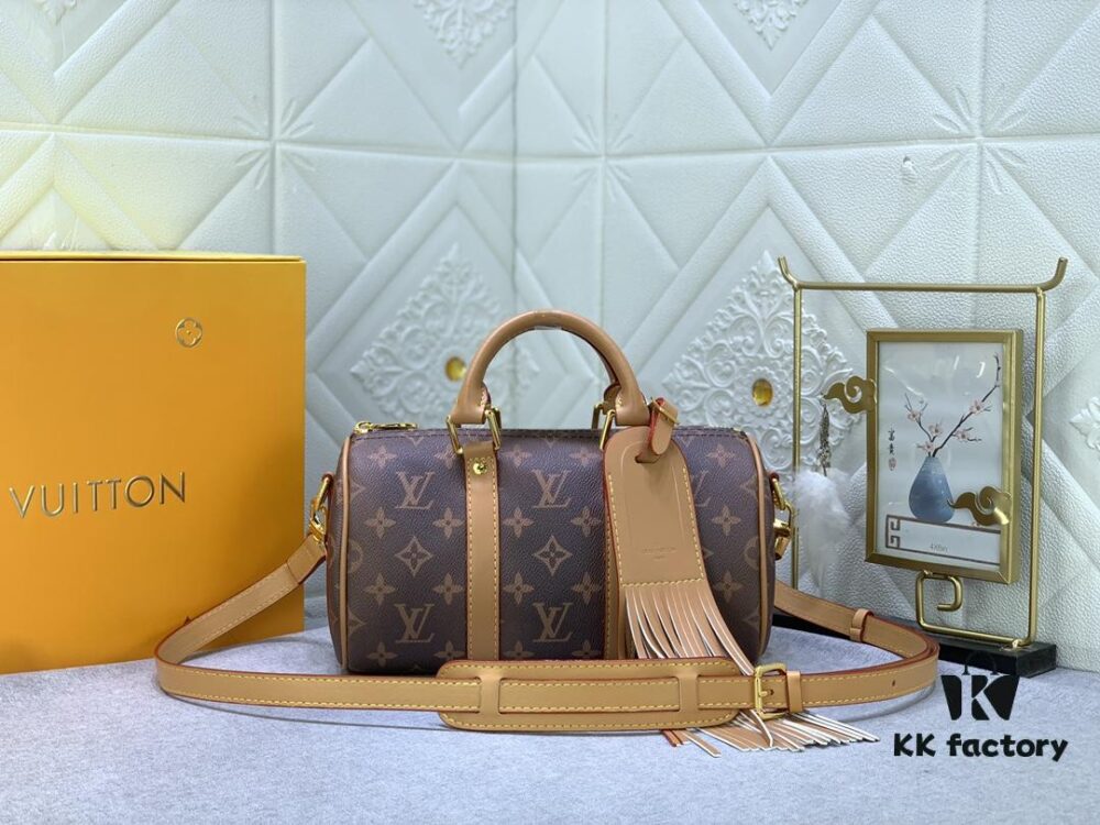 Upgraded Original M46271 Black Flower Orange Chain, Denim Blue, M31044 Orange, M11542 Monogram, M24849 Multicolored Daisy - Keepall 25 Bag in Reversed Monogram Eclipse Denim Canvas