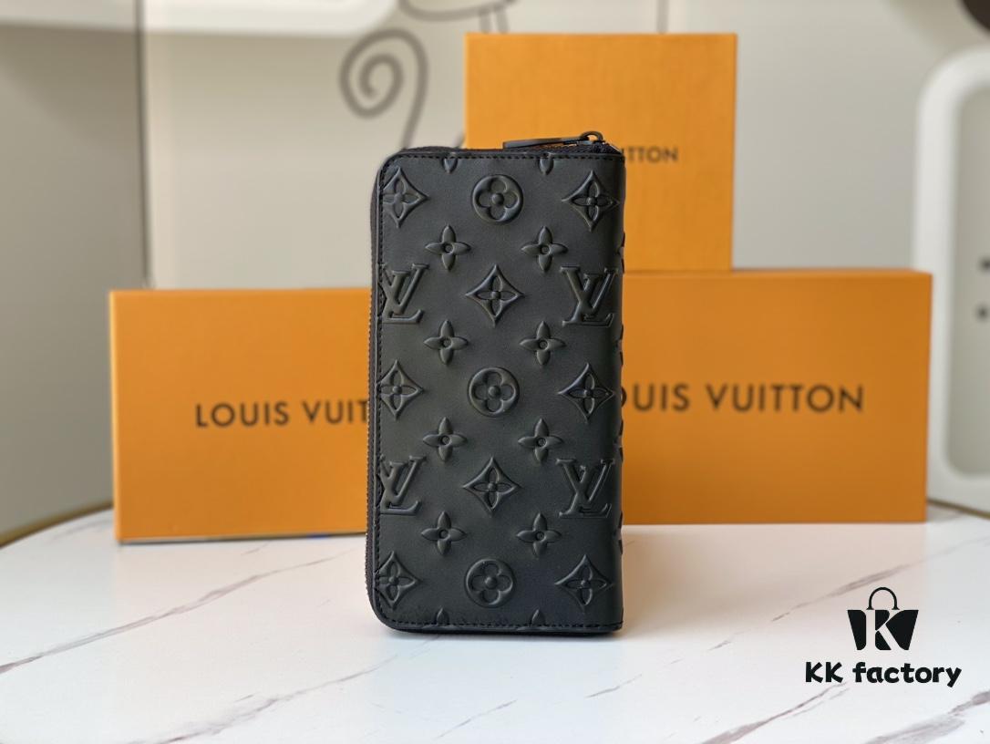 ZIPPY VERTICAL Wallet m80505 Black Embossed Pattern (Print)