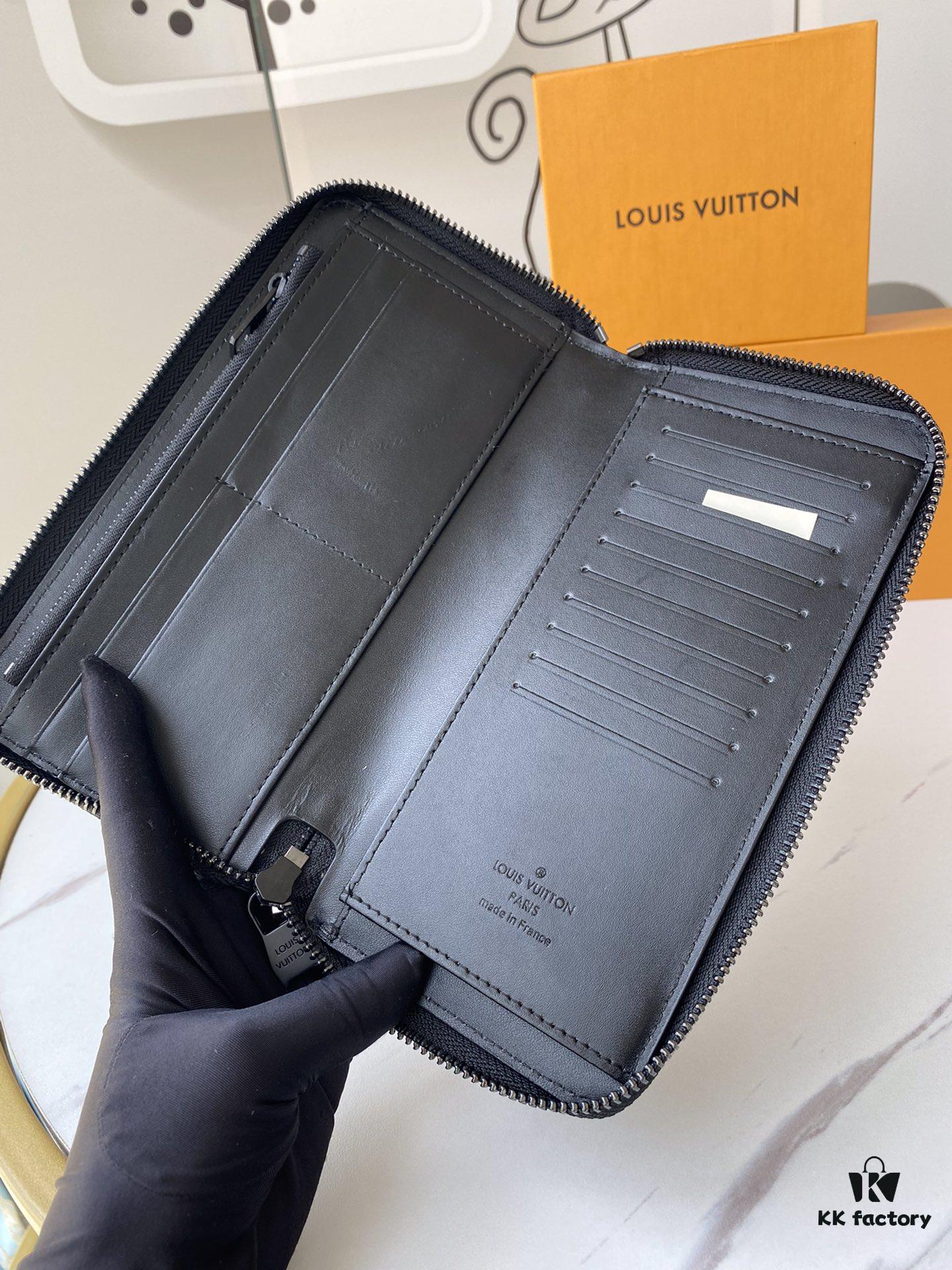 ZIPPY VERTICAL Wallet m80505 Black Embossed Pattern (Print)