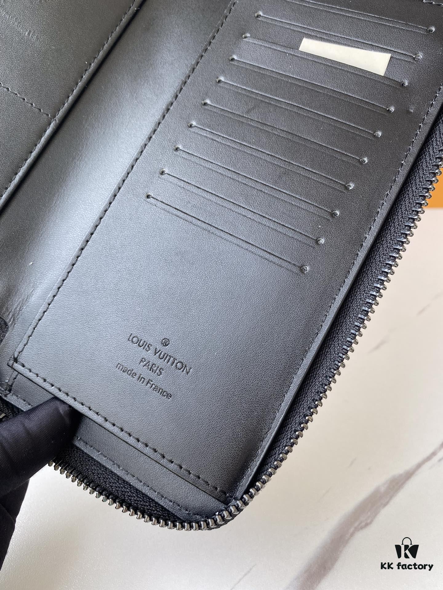 ZIPPY VERTICAL Wallet m80505 Black Embossed Pattern (Print)