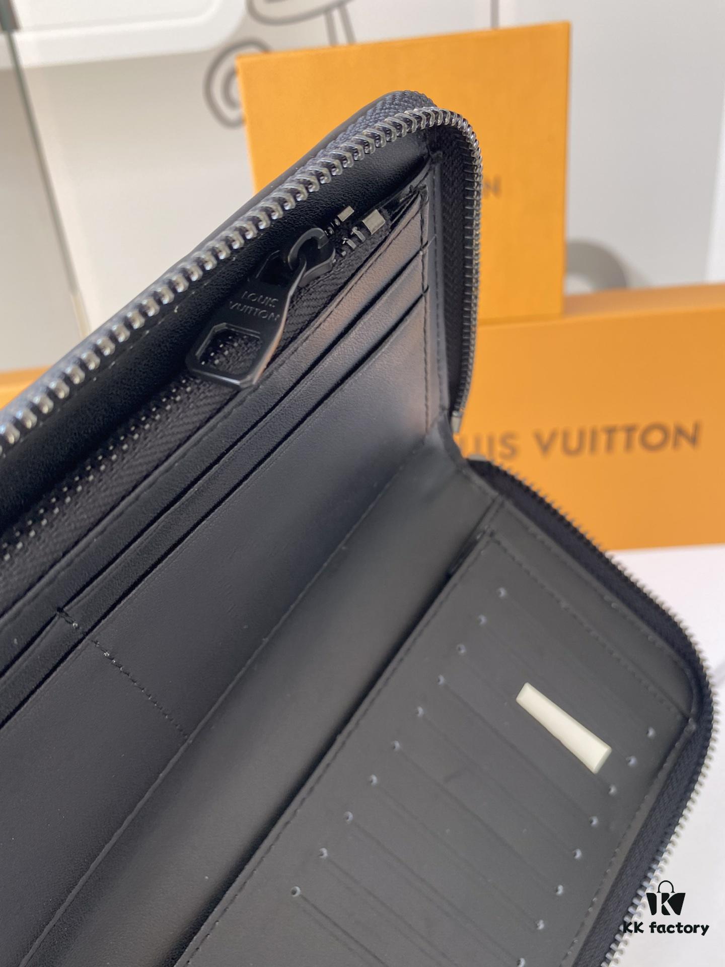 ZIPPY VERTICAL Wallet m80505 Black Embossed Pattern (Print)