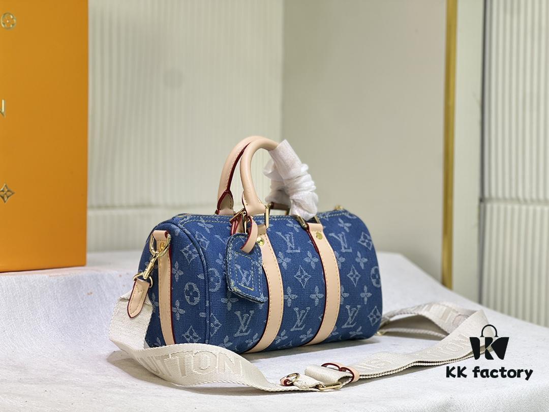 M20900 M24849 Keepall 25 Bag in Monogram Eclipse Reverse Denim Canvas