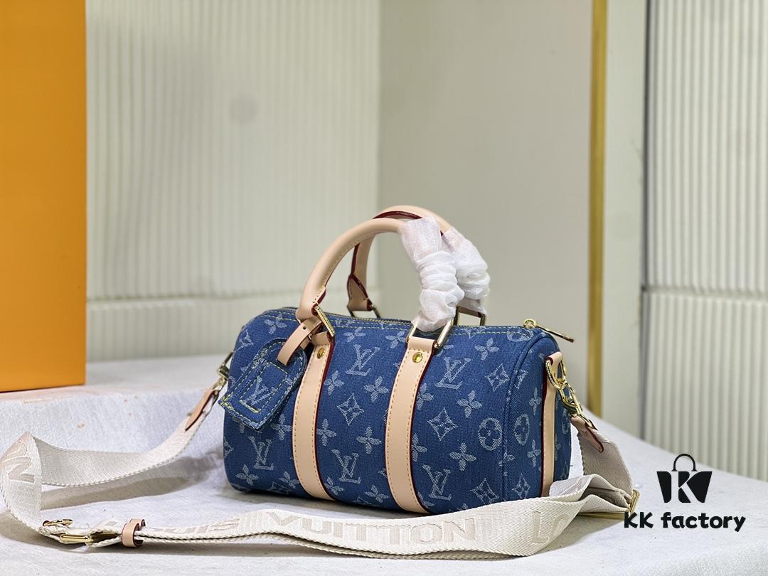 M20900 M24849 Keepall 25 Bag in Monogram Eclipse Reverse Denim Canvas