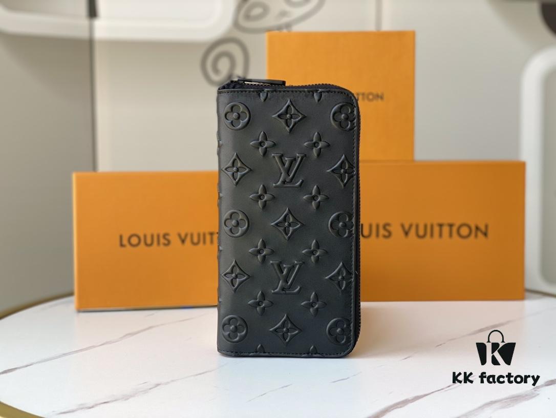 ZIPPY VERTICAL Wallet m80505 Black Embossed Pattern (Print)