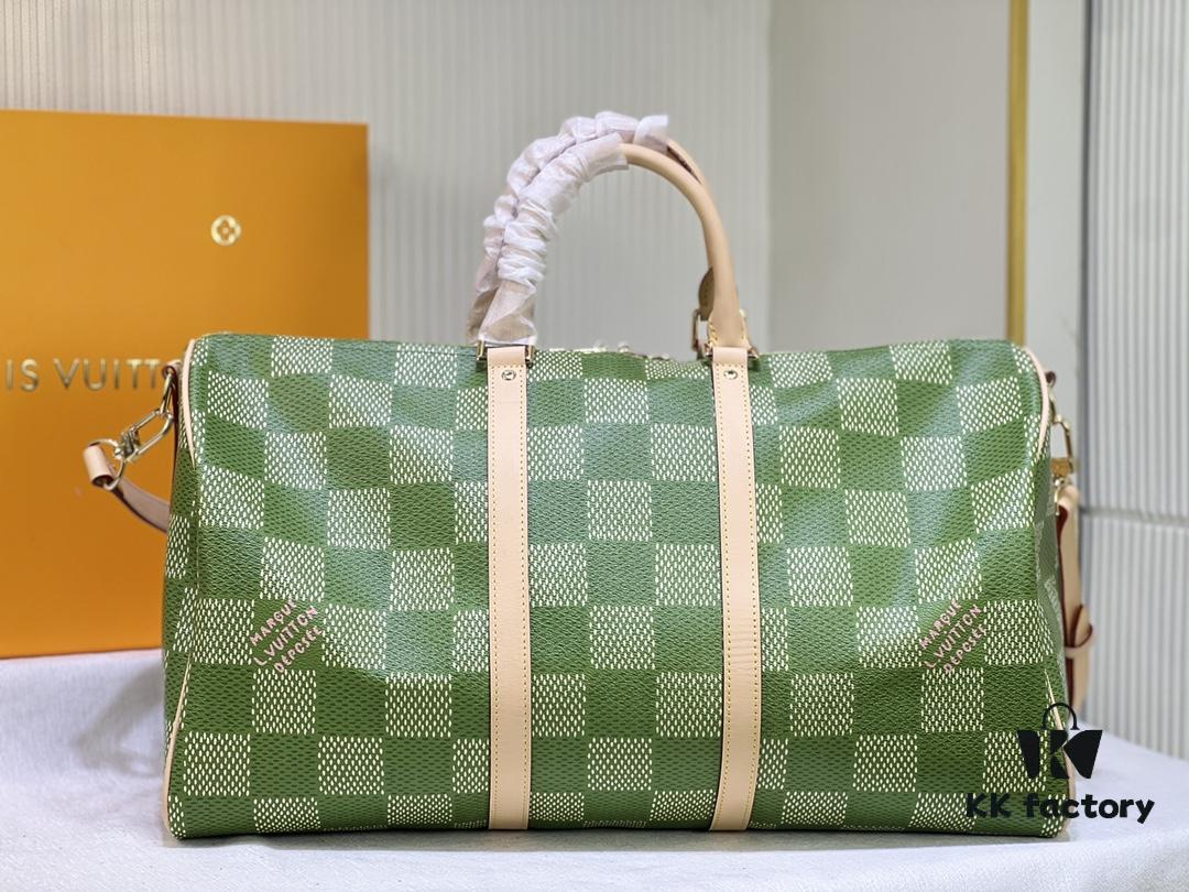 Color-Changing Leather Version 🔥 M40667 M41416 Keepall Bandoulière 50 Travel Bag in Damier Golf Coated Canvas