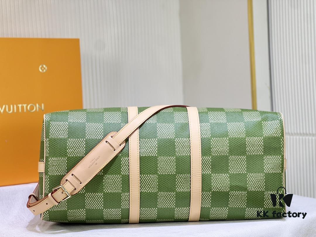 Color-Changing Leather Version 🔥 M40667 M41416 Keepall Bandoulière 50 Travel Bag in Damier Golf Coated Canvas
