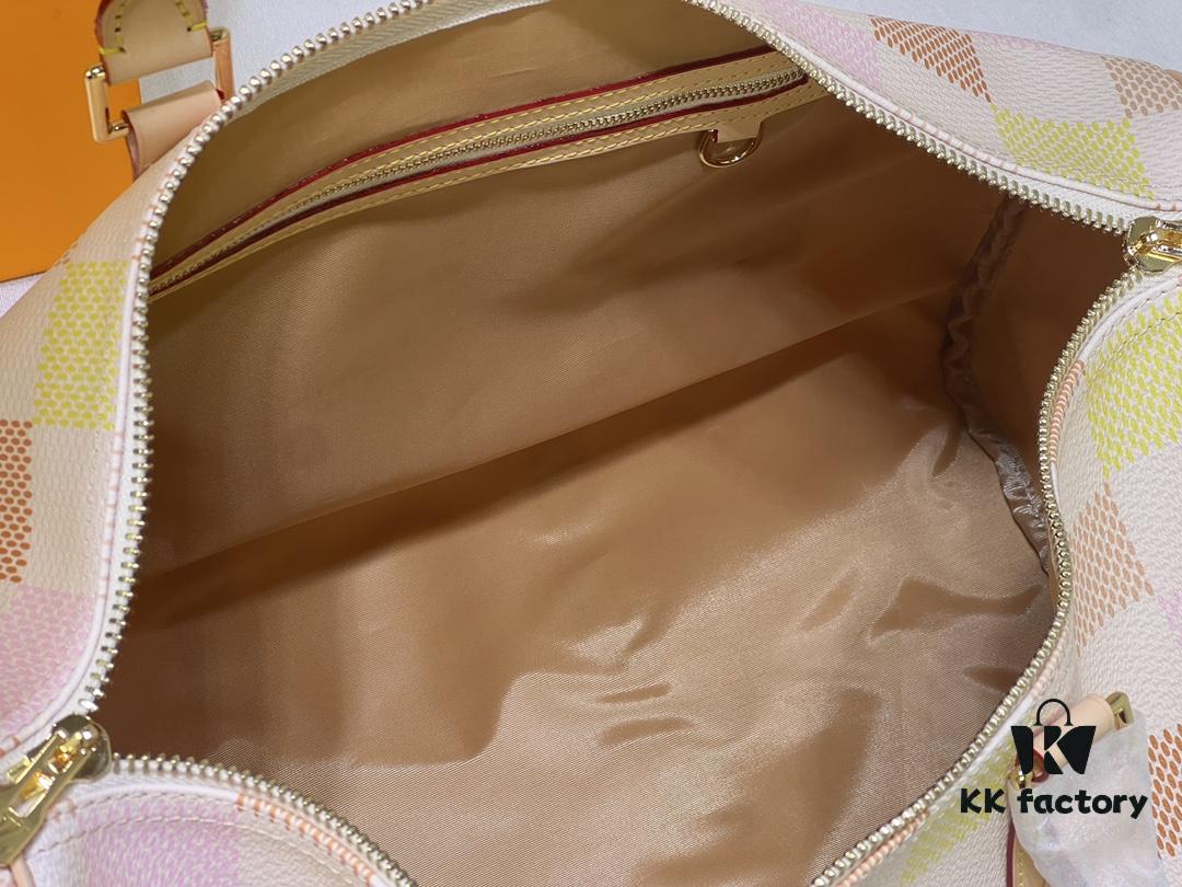 Color-Changing Leather Version 🔥 M40667 M41416 Keepall Bandoulière 50 Travel Bag in Damier Golf Coated Canvas