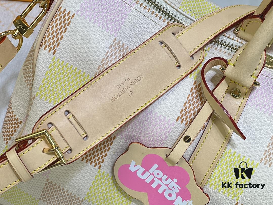 Color-Changing Leather Version 🔥 M40667 M41416 Keepall Bandoulière 50 Travel Bag in Damier Golf Coated Canvas