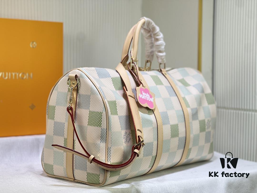 Color-Changing Leather Version🔥M40667 M41416 Keepall Bandoulière 50 Travel Bag in Damier Golf Coated Canvas