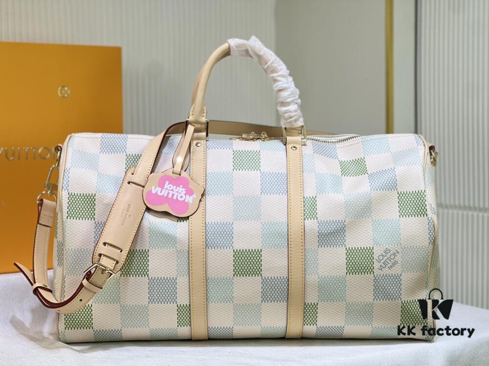 Color-Changing Leather Version🔥M40667 M41416 Keepall Bandoulière 50 Travel Bag in Damier Golf Coated Canvas