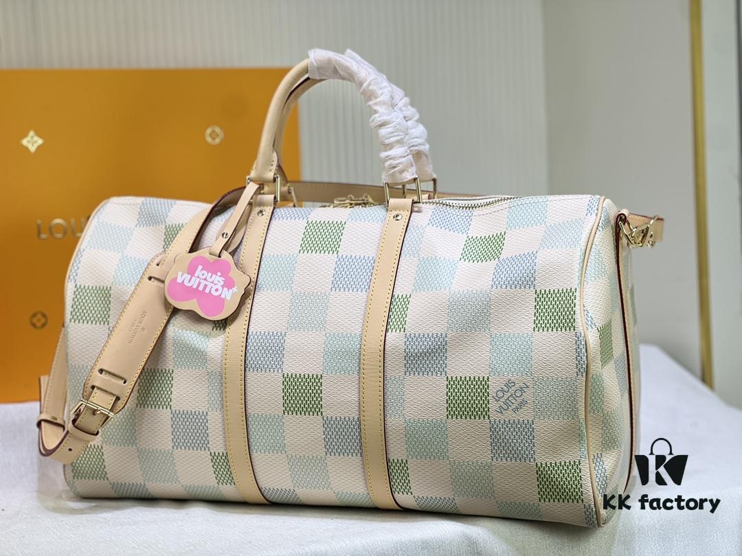 Color-Changing Leather Version🔥M40667 M41416 Keepall Bandoulière 50 Travel Bag in Damier Golf Coated Canvas