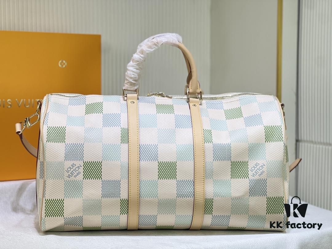 Color-Changing Leather Version🔥M40667 M41416 Keepall Bandoulière 50 Travel Bag in Damier Golf Coated Canvas