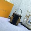 Upgraded Original Version [Exclusive Real Photo M82952 Monogram. Yellow Flower] This Nano Cannes Handbag features a cylindrical silhouette cut from Monogram canvas, echoing the design of a makeup pouch.