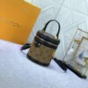Upgraded Original Version [Exclusive Real Photo M82952 Monogram. Yellow Flower] This Nano Cannes Handbag features a cylindrical silhouette cut from Monogram canvas, echoing the design of a makeup pouch.
