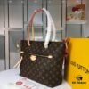Authentic Louis Vuitton M42267 Multifunctional Shoulder Bag in Monogram Canvas, Dual-Tone Yellow Leather Trim, Available in Small and Large Sizes