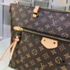 Authentic Louis Vuitton M42267 Multifunctional Shoulder Bag in Monogram Canvas, Dual-Tone Yellow Leather Trim, Available in Small and Large Sizes