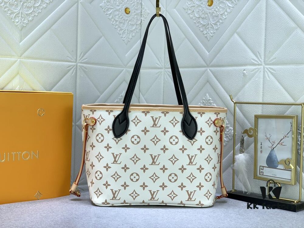 White Flower Mother-Child Bag 🎀🎀 Classic Shopping Tote 💋💋 Louis Vuitton New Neverfull