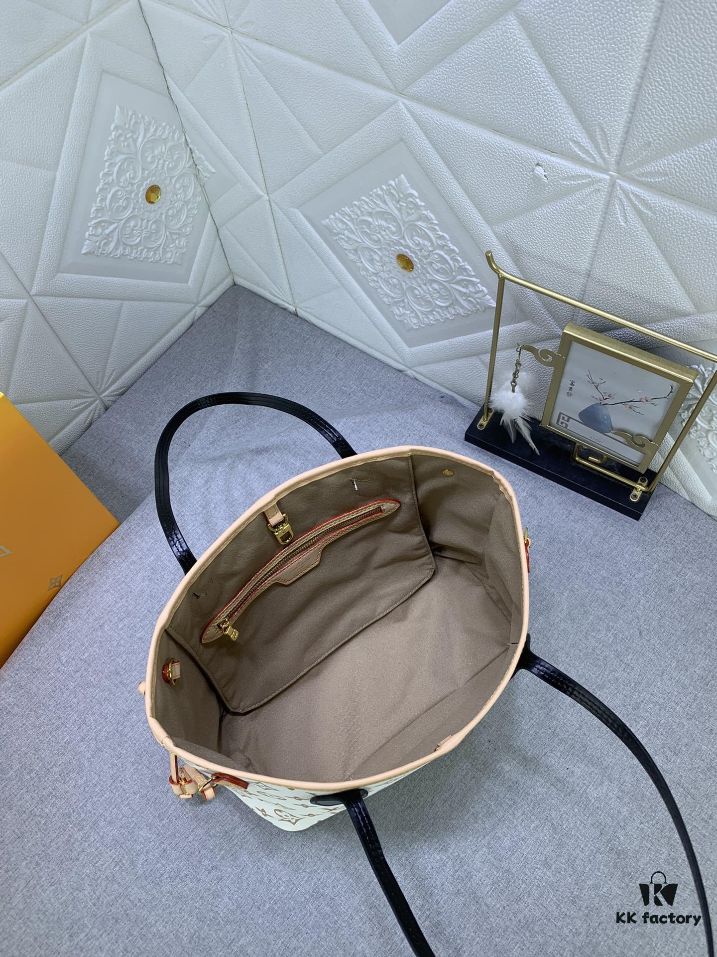 White Flower Mother-Child Bag 🎀🎀 Classic Shopping Tote 💋💋 Louis Vuitton New Neverfull