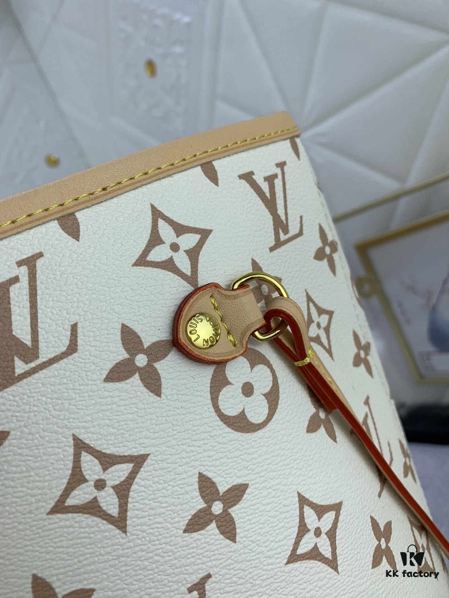 White Flower Mother-Child Bag 🎀🎀 Classic Shopping Tote 💋💋 Louis Vuitton New Neverfull